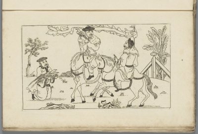Paysage chinois avec deux cavaliers - Pieter Schenk (II)