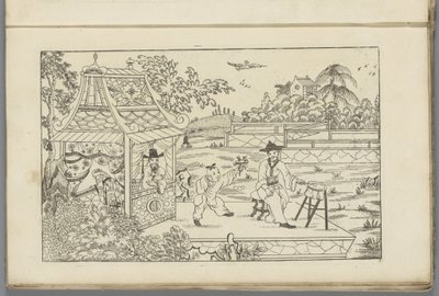 Tambour chinois sur un plateau dans un paysage (Nouvelle inventée Sineesen, première partie) - Pieter Schenk (II)