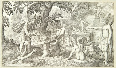 Mercure confie Bacchus aux nymphes du mont Nysa - Pieter Serwouters