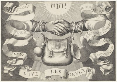 Deux mains avec un sac de mendiant, symbole des Gueux - Pieter Serwouters