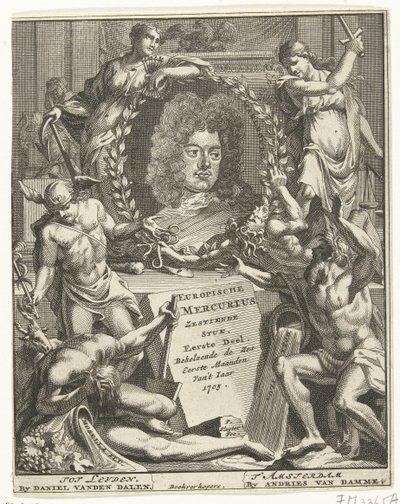 Page de titre du Mercure européen, 1705 - Pieter Sluyter