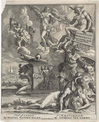 Page de titre pour : Europische Mercurius, 14e pièce, 1ère partie, 1703 - Pieter Sluyter
