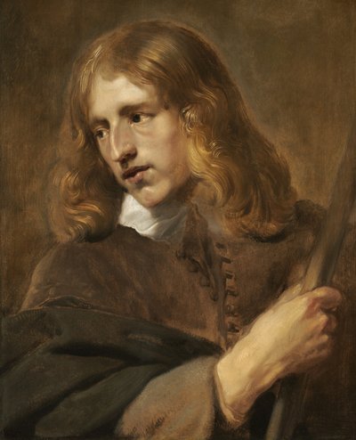 Un jeune homme tenant un bâton - Pieter Soutman