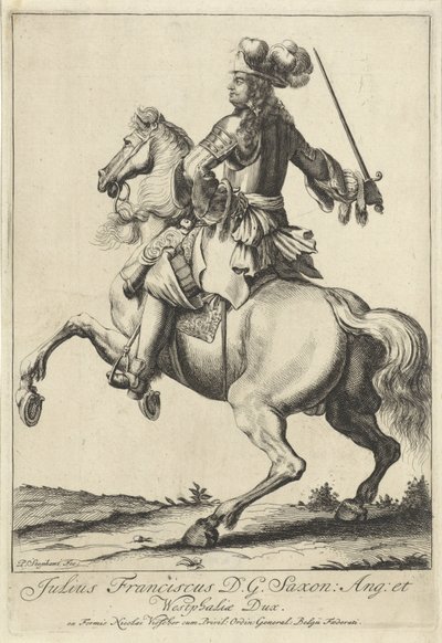 Portrait équestre de Julius Franz de Saxe-Lauenbourg - Pieter Stevens (vermeld in 1689)