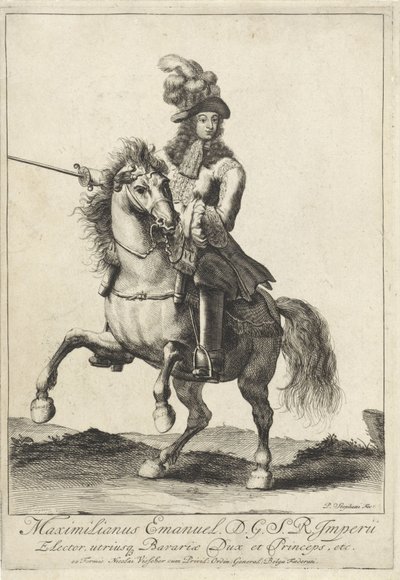 Portrait équestre de Maximilien II Emmanuel, électeur de Bavière - Pieter Stevens (vermeld in 1689)