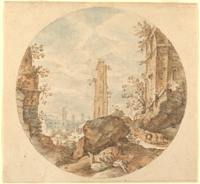 Voyageurs parmi les ruines romaines - Pieter Stevens