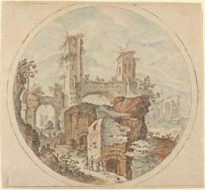 Voyageurs parmi les ruines romaines - Pieter Stevens