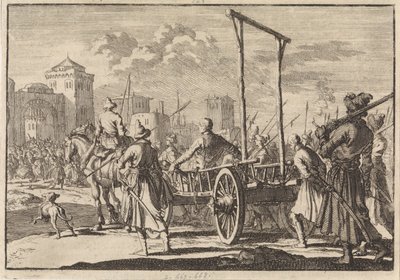 Arrivée de Stepan Razin et de son frère Frol dans une cage de fer à Moscou, 1671, 1698 - Pieter Van der Aa
