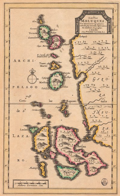 Carte des îles Moluques (Indonésie moderne) (vers 1707) - Pieter Van der Aa