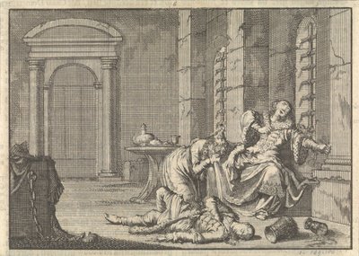 La mort du tsar Fyodor II Borisovich Godunov, 1605, 1698 - Pieter Van der Aa
