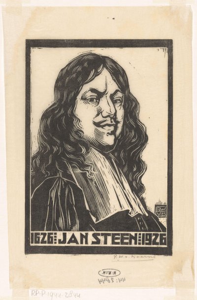 Portrait de Jan Steen - Pieter Willem van Baarsel (signed by artist)