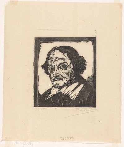 Portrait de Joost van den Vondel - Pieter Willem van Baarsel (signed by artist)