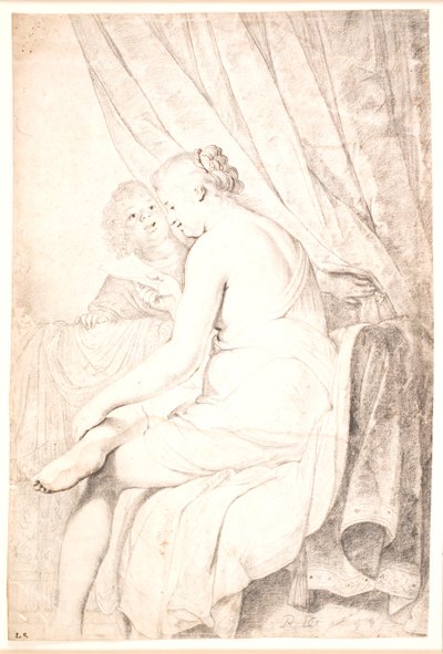 Une dame assise en léger négligé lisant une lettre apportée par sa servante noire - Pieter de Grebber