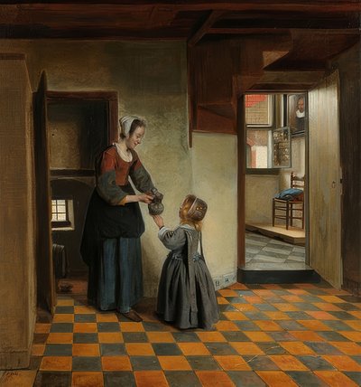 Femme avec un enfant dans un garde-manger, vers 1656-60 - Pieter de Hooch