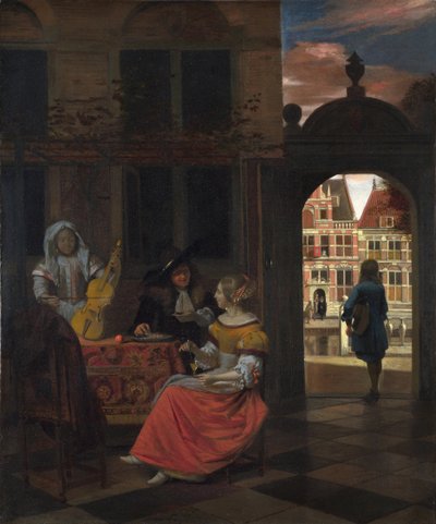Pieter de Hooch (1629-1684) Une fête musicale dans une cour - Pieter de Hooch