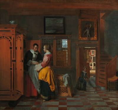 Intérieur avec des femmes près d
