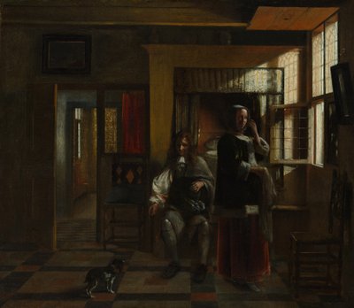 Intérieur avec un jeune couple - Pieter de Hooch
