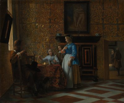 Temps libre dans un cadre élégant, vers 1663-65 - Pieter de Hooch