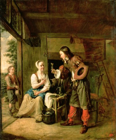 Guerrier et serviteur, 1653 - Pieter de Hooch