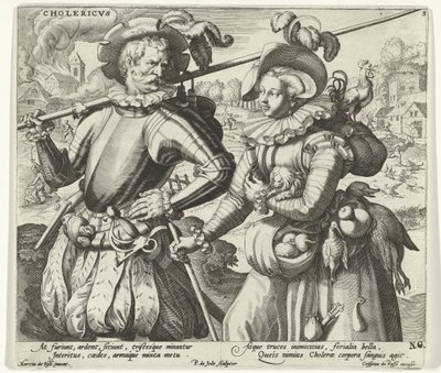 Le tempérament colérique Cholericvs De quatre tempéraments (série) - Pieter de Jode (I)