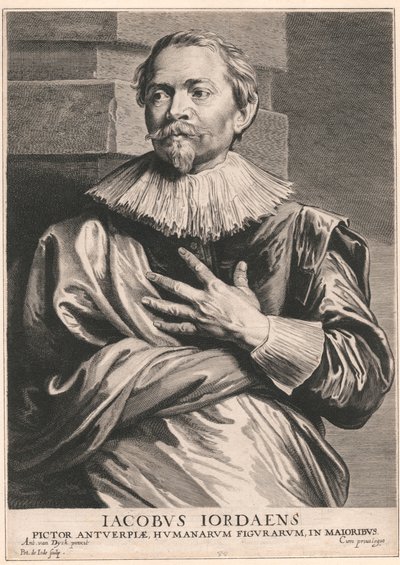 Jacobus Jordaens, Pictor Antuerpiæ, Humanarum Figurarum, in Majoribus - Pieter de Jode