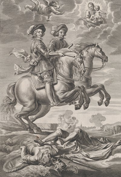Planche 10 : Le roi de Hongrie et Ferdinand à cheval, de 