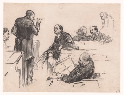 Membres du parlement M. H.C. Verniers van der Loeff, M. A.J.W. Farncombe Sanders, M. G.M. van der Linden, J. Willink et Jhr. M. Ruys van Beerenbroek - Pieter de Josselin
