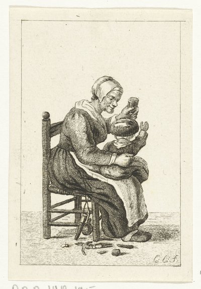 Femme avec enfant sur les genoux - Pieter de Mare