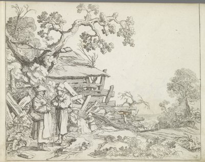 Paysage avec un paysan et une paysanne - Pieter de Molijn