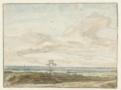 Paysage vaste avec un chemin le long d
