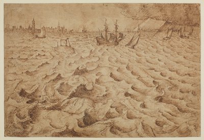 Une tempête sur la rivière Schelde avec vue d