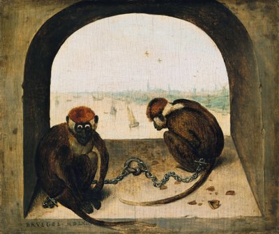 Deux singes enchaînés - Pieter Bruegel the Elder