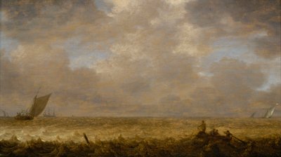 Une mer peu profonde avec des bateaux de pêche, c.1640 - Pieter the Elder Mulier
