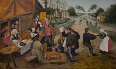 Kermesse flamande, seconde moitié du XVIe siècle (Huile sur bois) - Pieter the Younger (studio of) Brueghel