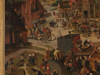 Festival de village, avec une représentation théâtrale et une procession en l