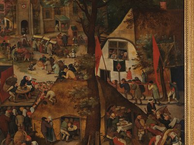 Fête de village, avec une représentation théâtrale et une procession en l