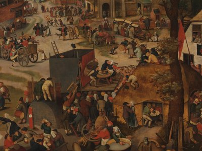 Fête de village, avec une représentation théâtrale et une procession en l