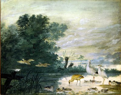 Oiseaux exotiques dans un paysage pittoresque - Pieter the Younger Holsteyn