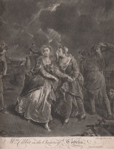 Madame Cibber dans le rôle de Cordelia dans la pièce King Lear, Acte III - Pieter van Bleeck