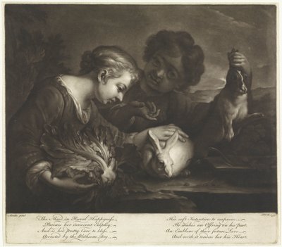 Deux enfants avec des lapins - Pieter van Bleeck