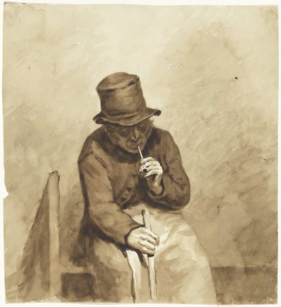 Homme assis fumant - Pieter van Loon