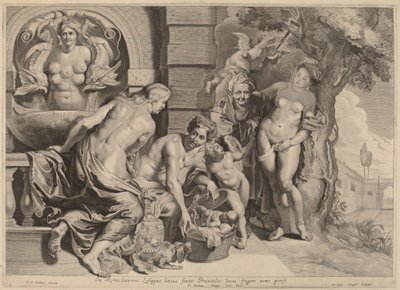 Érichthonios dans son panier - Pieter van Sompel after Sir Peter Paul Rubens