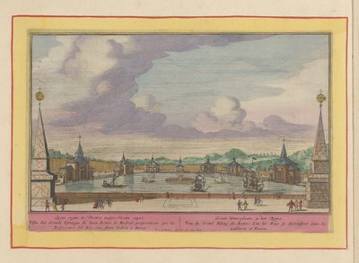 Grand étang avec des bateaux dans les jardins du Palacio del Buen Retiro à Madrid - Pieter van den Berge