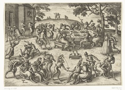 Banquet en plein air, Apenspel (titre de la série) - Pieter van der Borcht (I)