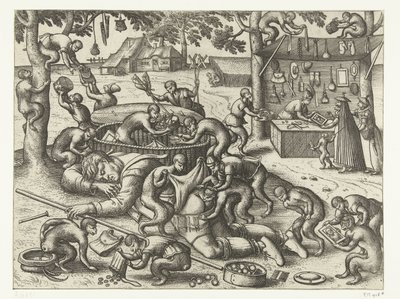 Camelot endormi volé par des singes - Pieter van der Borcht (I)