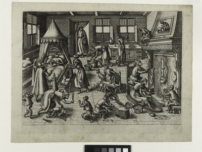 La Nurserie, c.1585 (eau-forte) - Pieter van der Borcht