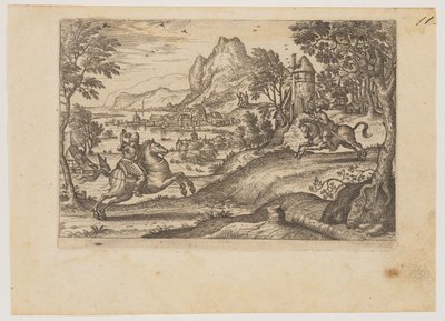 Deux cavaliers et un bouvier - Pieter van der Borcht