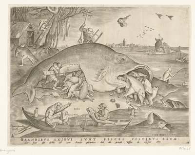 Le gros poisson avale le petit poisson - Pieter van der Heyden