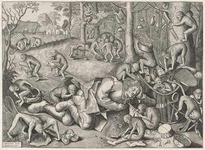 Colporteur volé par des singes - Pieter van der Heyden