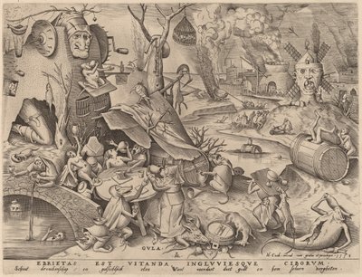 Gourmandise - Pieter van der Heyden after Pieter Bruegel the Elder